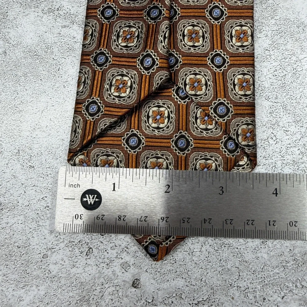 Jos. A. Bank‎ 100% Silk Tie Mens One Size Bronze Geometric Pointed Necktie